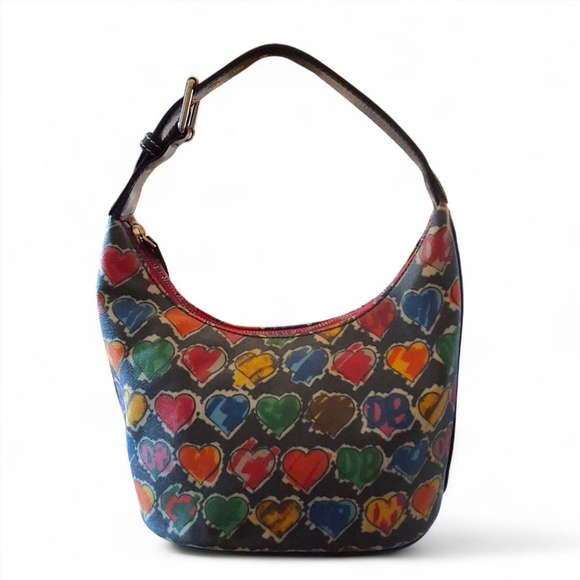 Dooney & Bourke Graffiti Hearts Bucket Bag SH29 BB NWT Y2K Vintage It Bag - Picture 4 of 15